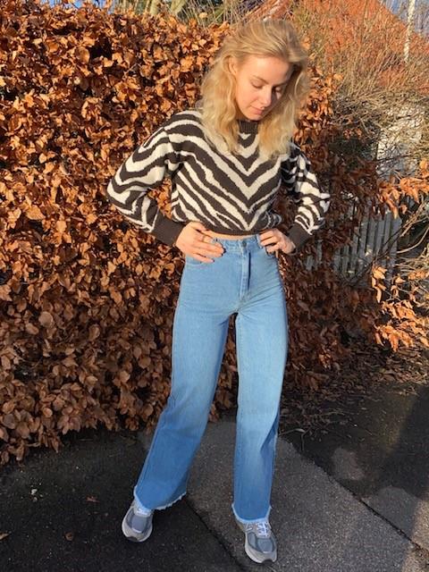 Nicoline wide cowboy bukser blå denim