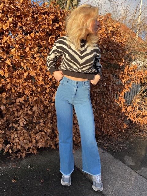 Nicoline wide cowboy bukser blå denim