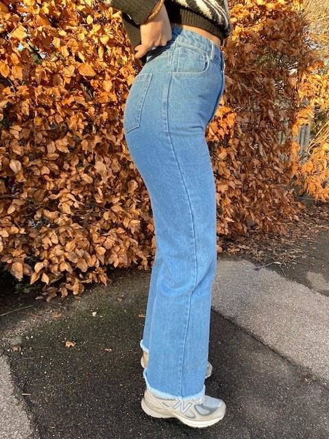 Nicoline wide cowboy bukser blå denim