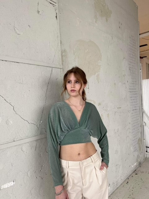 Avi glimmer bluse - Mintgrøn