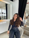 Stine glimmer bluse blå